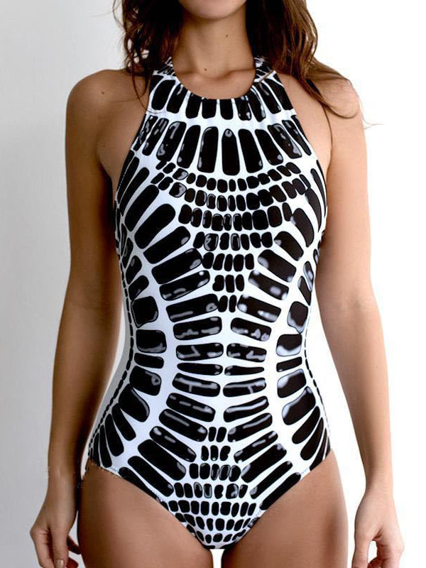 MONOKINI BRIDGET alb-negru