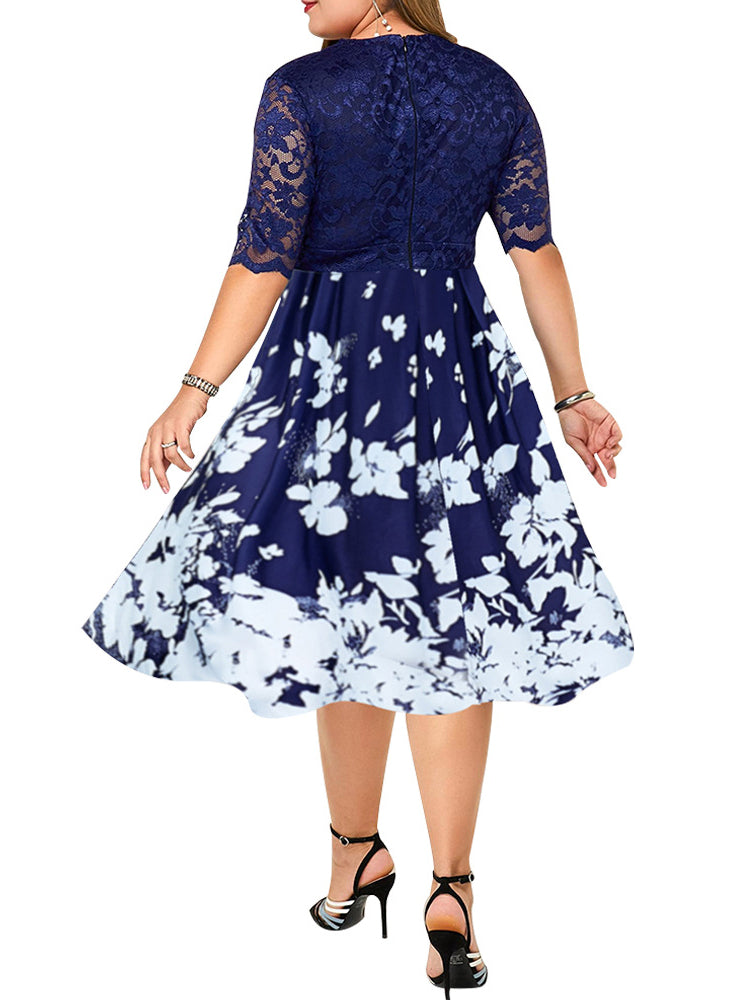 ROCHIE PLUS SIZE KORNELIA albastru inchis