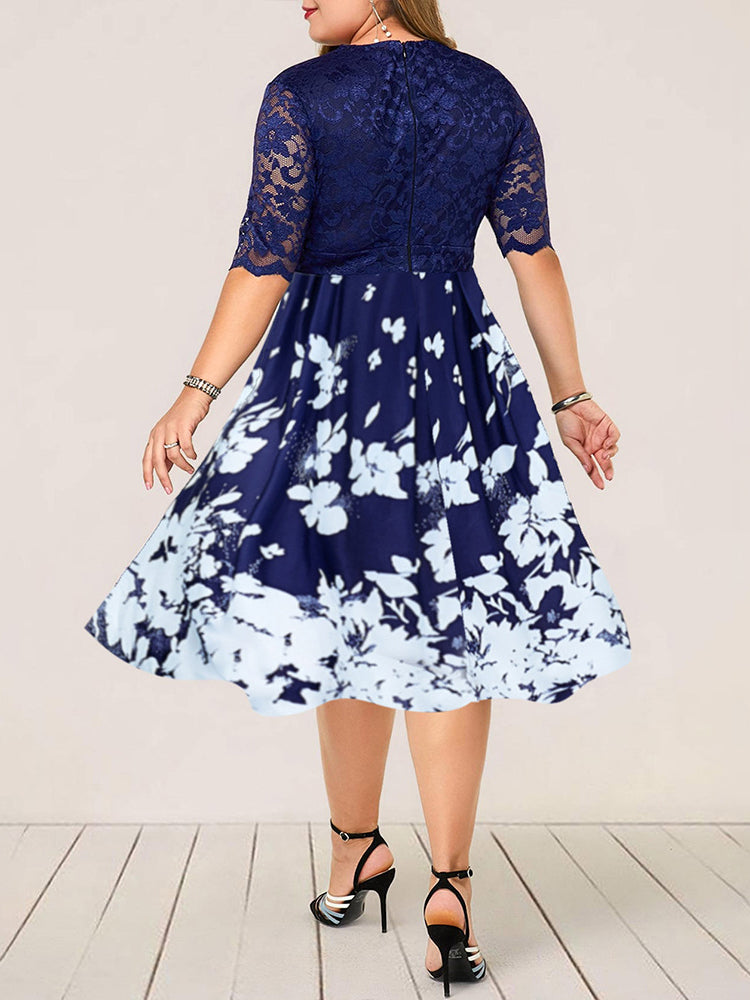 ROCHIE PLUS SIZE KORNELIA albastru inchis