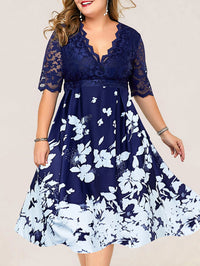 ROCHIE PLUS SIZE KORNELIA albastru inchis