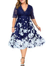 ROCHIE PLUS SIZE KORNELIA albastru inchis