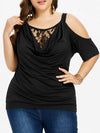 <tc>Bluza marime plus Chine neagră</tc>