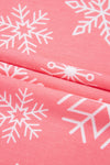 Pink Christmas Snowflake Print Two Piece Loungewear