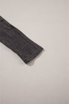 Dark Grey Wide Waistband Ribbed Textured Knit Leggings