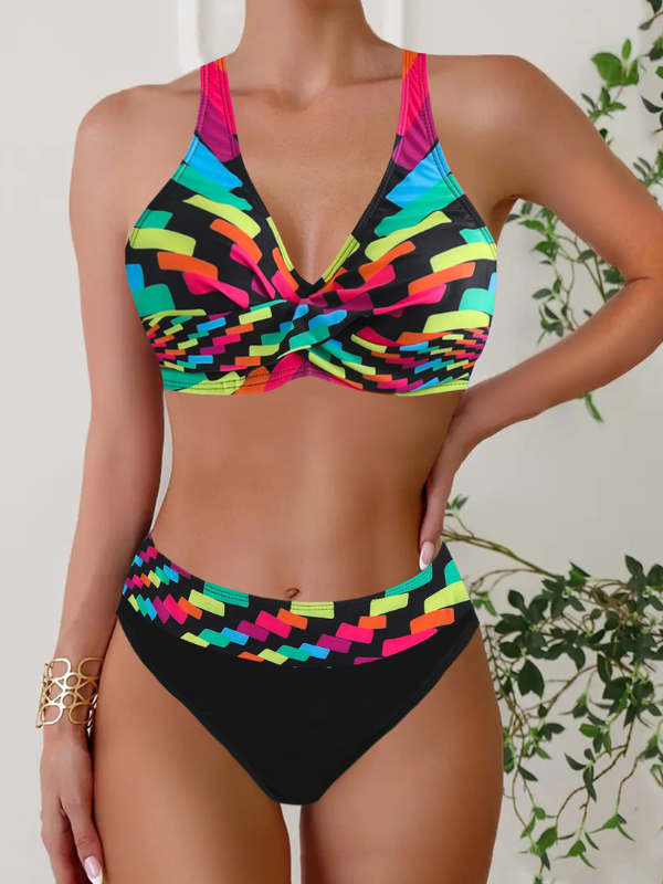 Bikini Malina Negru și multicolor