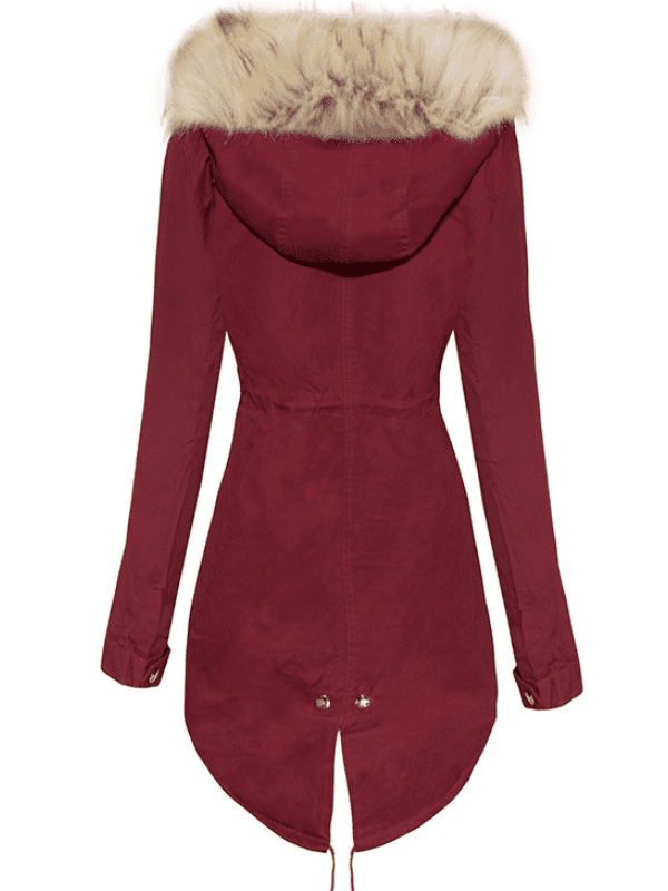 <tc>Geaca Enriqueta burgundy cu blana bej</tc>