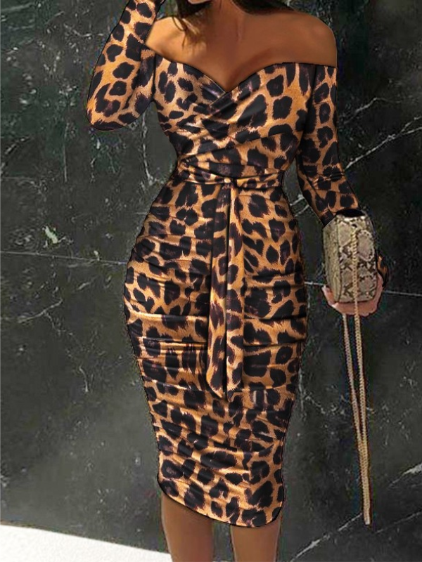 <tc>Rochie eleganta Rena leopard</tc>