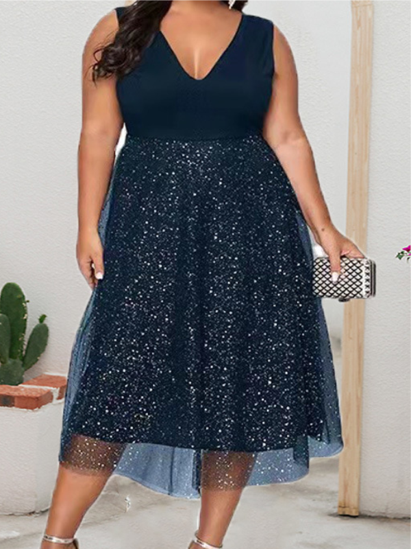 ROCHIE PLUS SIZE KYNTHIA albastru inchis