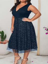 ROCHIE PLUS SIZE KYNTHIA albastru inchis