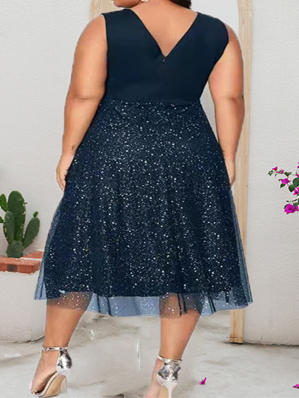 ROCHIE PLUS SIZE KYNTHIA albastru inchis