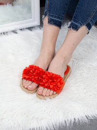 <tc>Sandale cu floare Rubie portocalii</tc>