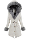 <tc>Geaca parka Elora bej cu blana gri</tc>