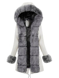 <tc>Geaca parka Elora bej cu blana gri</tc>