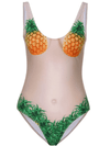 MONOKINI CU IMPRIMUL ANANAS JOANAH verde