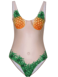 MONOKINI CU IMPRIMUL ANANAS JOANAH verde
